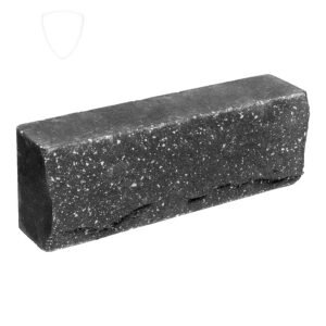 Брусок-кирпич облицовочный полнотелый черного цвета, ложковый, скол скала, размер 250x50x88 мм (полуторный)