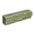 Брусок-кирпич облицовочный  полнотелый зеленого цвета, ложковый, скол скала, размер 250x50x65 мм