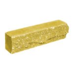 Брусок-кирпич облицовочный полнотелый желтого цвета, ложковый, скол скала, размер 250x50x65 мм