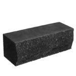 Кирпич облицовочный полнотелый ложковый, скол скала, черного цвета, размер 250х90х88 мм