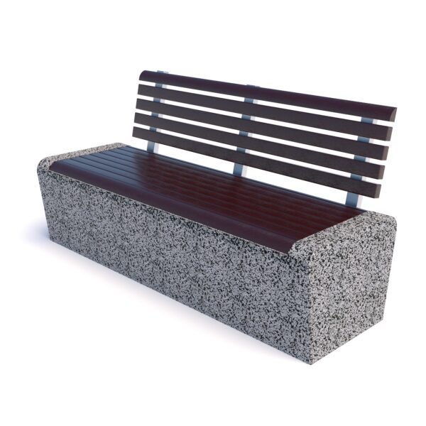 Скамейка бетонная парковая Арбат со спинкой